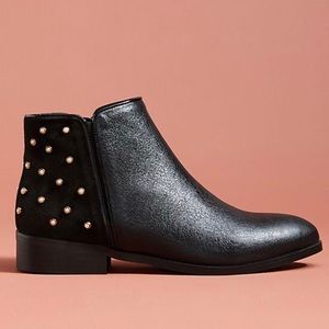 New Anthro Elysess Pearl Studded Black Booties